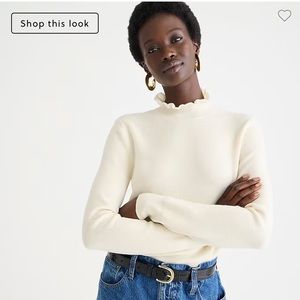 J.crew Ruffleneck merino wool-blend sweater